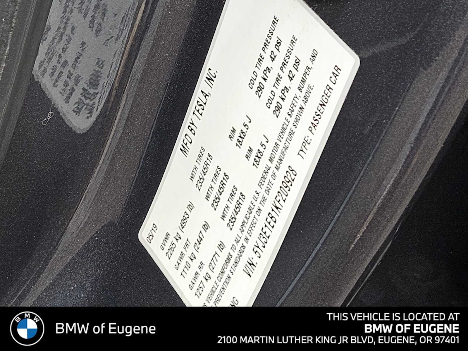 2019 Tesla Model 3 Long Range