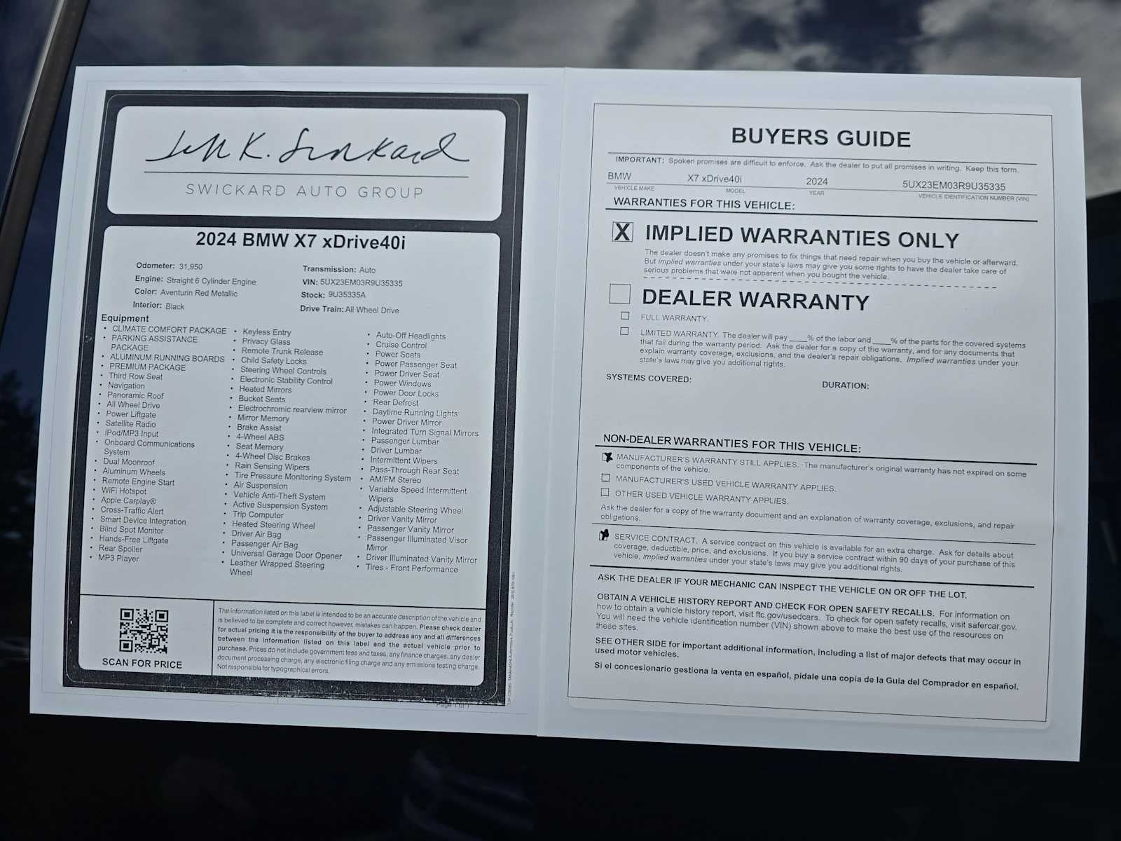 2024 BMW X7 xDrive40i