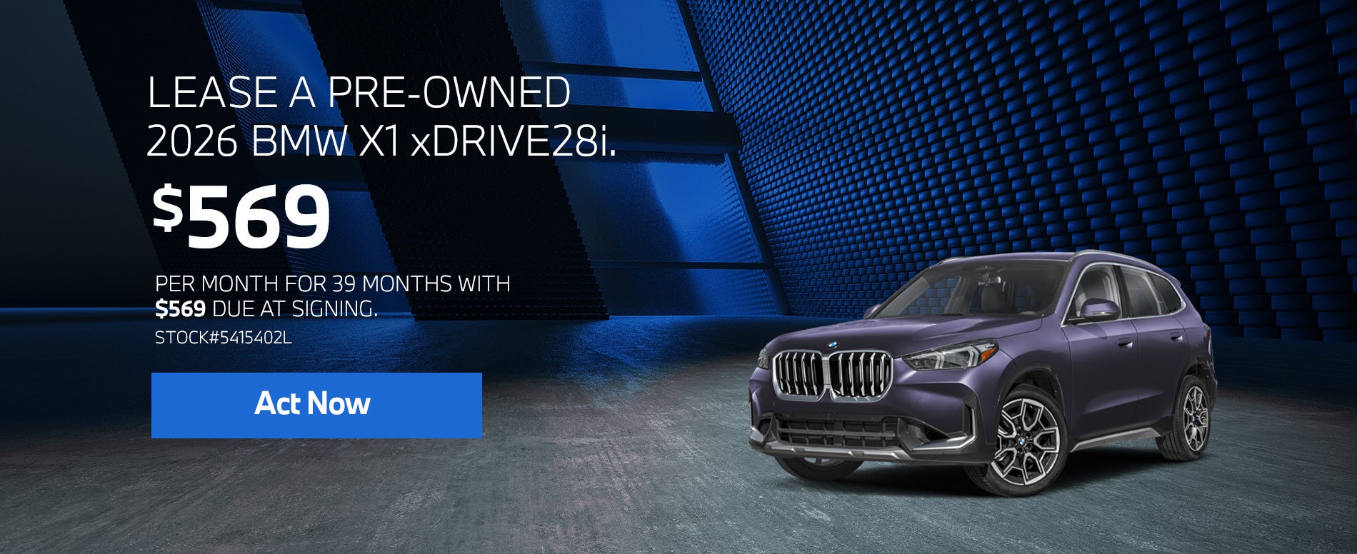 2026 BMW X1 xDrive28i Lease from $569/mo, $569 due at signin