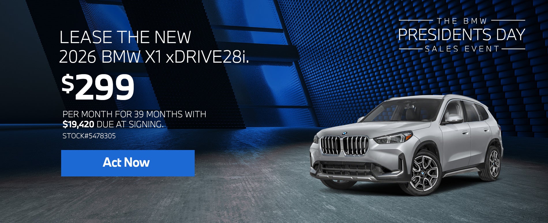 2026 BMW X1 xDrive28i Lease for $299 per month for 39 months