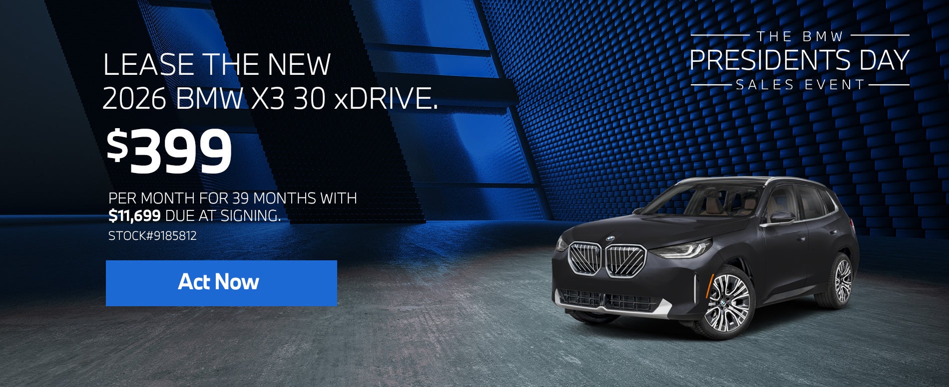 2026 BMW X3 30 xDrive Lease for $399 per month for 39 months
