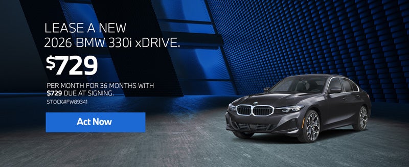 2026 BMW 330i xDrive Lease from $729/mo, $729 due at signing