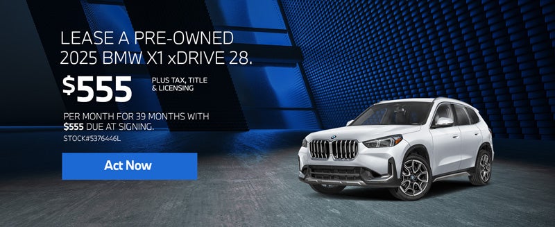 2025 BMW X1 xDrive28i Lease from $555/mo, $555 due at signin
