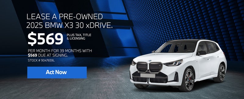 2025 BMW X3 30 xDrive Lease from $569/mo, $569 due at signin