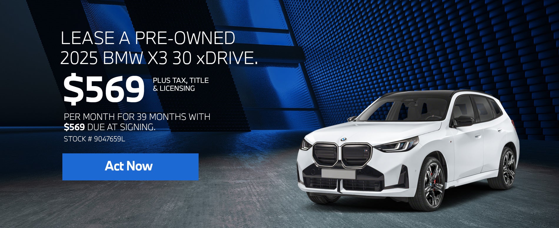 2025 BMW X3 30 xDrive Lease from $569/mo, $569 due at signin