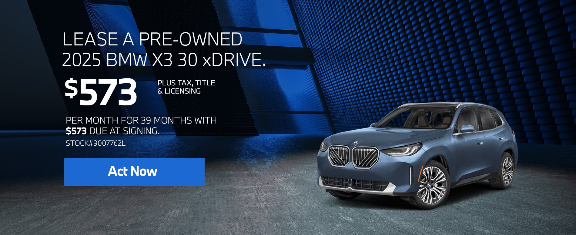 2025 BMW X3 30 xDrive Lease from $573/mo, $573 due at signin