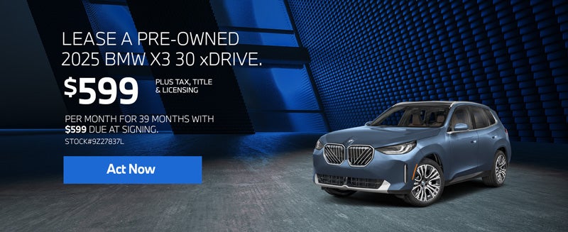 2025 BMW X3 30 xDrive Lease from $599/mo, $599 due at signin