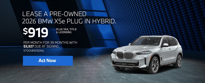 2026 BMW X5 xDrive50e Lease from $919/mo, $3,927 due at sign