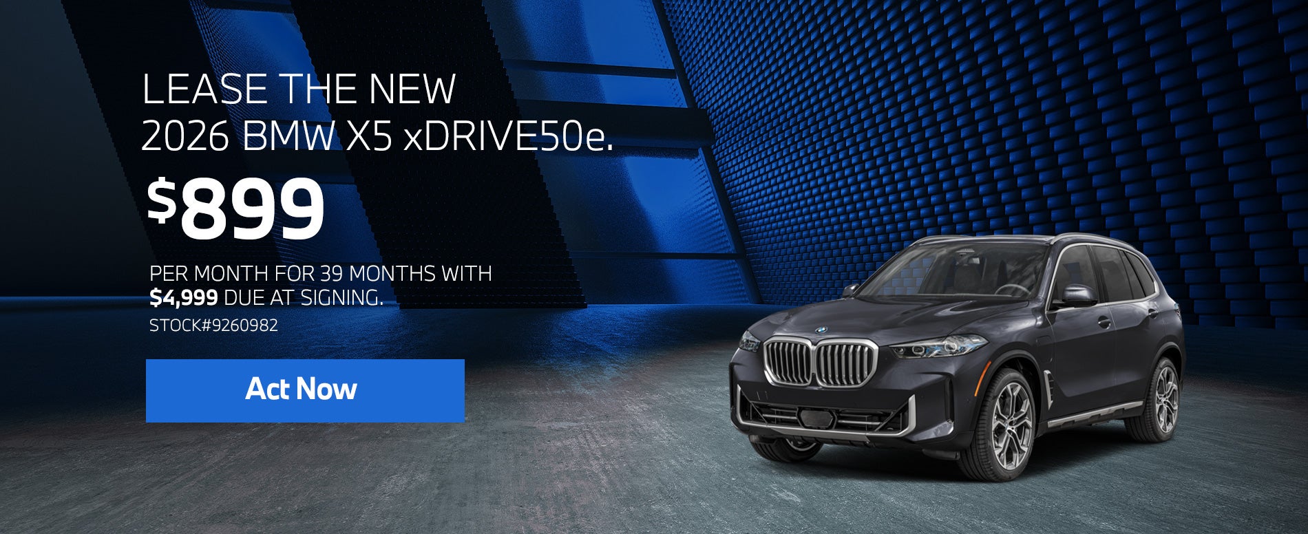 2026 BMW X5 xDrive50e Lease for $899 per month for 39 months