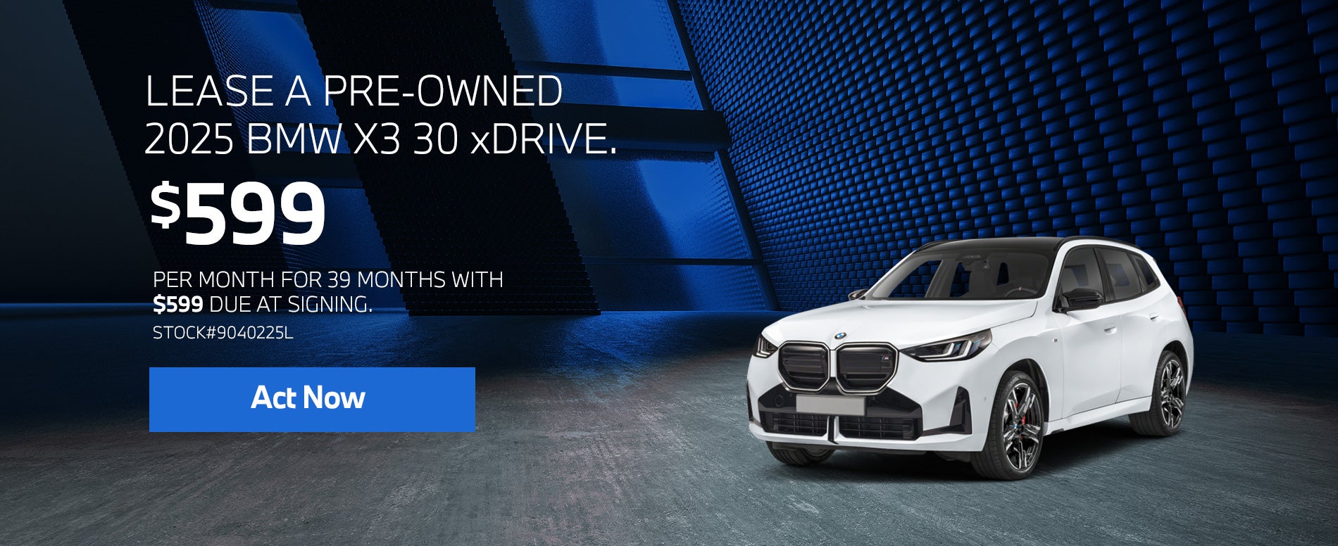 2025 BMW X3 30 xDrive Lease from $599/mo, $599 due at signin